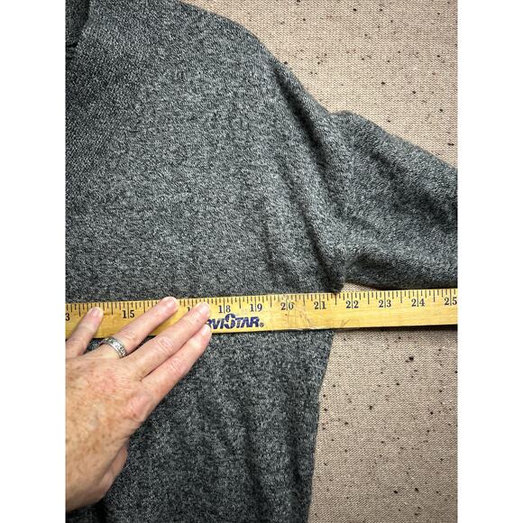 GAP Heathered Gray Wool Blend Grandpa Sweater Medium Cozy Lodgecore - Picture 4 of 6